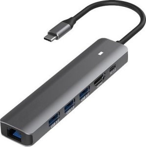 Adapter USB Extra Digital Adapteris USB Type-C - HDMI, LAN, 3x USB 3.0 Type-A, USB Type-C PD100W 1