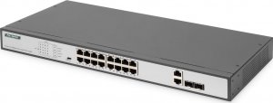 Switch Digitus Digitus 16 Port Fast Ethernet PoE Switch, 19 Inch, Unmanaged, 2 Uplinks 1