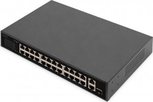 Switch Digitus Digitus Przełącznik 24-portowy PoE FE, 2 porty uplink (SFP / RJ45) 1
