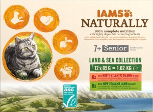 IAMS IAMS Naturally Senior zestaw smaków morskch i mięsnych 12x85g kot 2