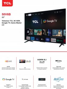 Telewizor TCL 50V6B LED 50'' 4K Ultra HD Google TV 8