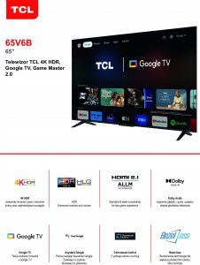Telewizor TCL 65V6B LED 65'' 4K Ultra HD Google TV 8