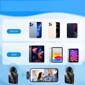 Mikrofon Puluz 2x Bezprzewodowy Mikrofon Krawatowy do iPhone Lightning / Puluz PU647B 6