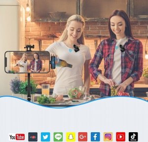 Mikrofon Puluz 2x Bezprzewodowy Mikrofon Krawatowy do iPhone Lightning / Puluz PU647B 9