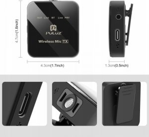 Mikrofon Puluz 2x Bezprzewodowy Mikrofon Krawatowy do iPhone Lightning / Puluz PU647B 10