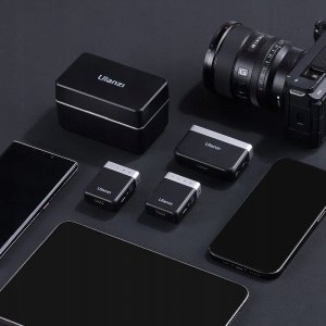 Mikrofon Ulanzi 2x Mikrofon Bezprzewodowy Krawatowy do Telefonu Aparatu Kamery / Pamięć 8GB / Zasięg 100m / Ulanzi AM-18 11