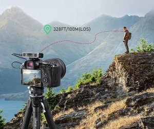 Mikrofon Ulanzi 2x Mikrofon Bezprzewodowy Krawatowy do Telefonu Aparatu Kamery / Pamięć 8GB / Zasięg 100m / Ulanzi AM-18 5