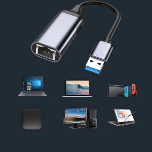 Adapter USB Co2 USB-A - RJ-45 Szary 2