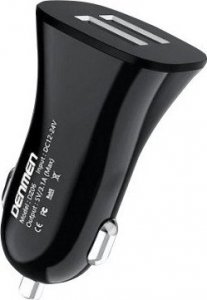 Ładowarka Vega ŁADOWARKA SAMOCHODOWA 3A CZARNA DENMEN 3100mA DUAL FAST CHARGING DZ06 2XUSB 15W> 2