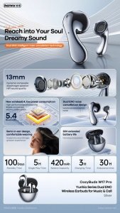 Słuchawki Remax W17 PRO BT 5.4 srebrne 2