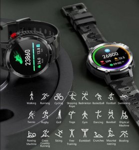 Smartwatch Rubicon RNCF08 Black Czarno-brązowy 11