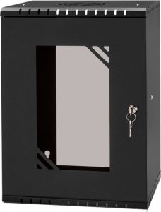 Szafa NetRack NETRACK ECO-Line wall cabinet 10inch 9U/300 mm - black glass door 1