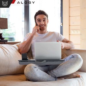 Alogy Stolik pod laptopa Podstawka uchwyt na telefon podkładka pod mysz do łóżka Alogy przenośne biurko z poduszkami 2