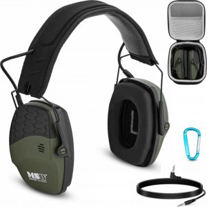 MSW Słuchawki ochronne wygłuszające zagłuszki aktywne strzeleckie AUX Bluetooth - zielone Słuchawki ochronne wygłuszające zagłuszki aktywne strzeleckie AUX Bluetooth - zielone 1