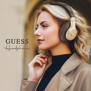 Słuchawki Guess 4G Script brązowe (GUBH604GEMW) 5
