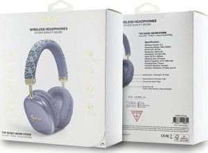 Słuchawki Guess Metallic Script Logo fioletowe (GUBHK1GCTCSU) 4