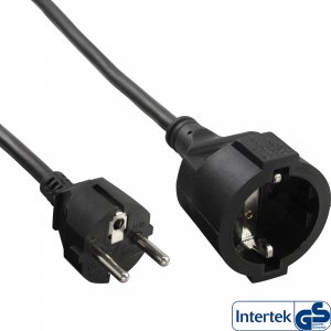 InLine InLine® Power Extension Cable Type F black 1m 1