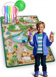 Ricokids Mata piankowa do kolorowania zwijana 120 x 90 x 0,3 cm Ricokids RK-344 4