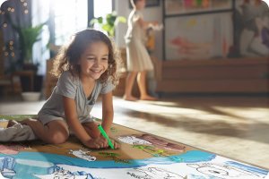 Ricokids Mata piankowa do kolorowania zwijana 120 x 90 x 0,3 cm Ricokids RK-344 8