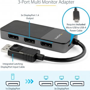 HUB USB StarTech Rozgałęziacz DisplayPort  (MST14DP123DP) 9