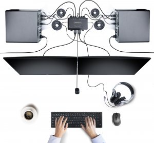Przełącznik StarTech Cable KVM 2-Port USB A+C DP Switch 4K 2