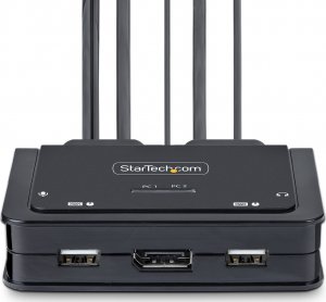 Przełącznik StarTech Cable KVM 2-Port USB A+C DP Switch 4K 3