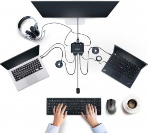 Przełącznik StarTech Cable StarTech KVM 2-Port USB-C DP Switch 4K 2