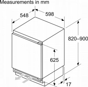 Lodówka Bosch Chłodziarko-zamrażarka podblatowa KUL22VFD0 5