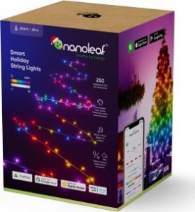 Lampki choinkowe Nanoleaf Nanoleaf Holiday String Light - świąteczne lampki choinkowe wenętrzne/zewnętrzne 20m (250 LED w tym kontroler) (technologia Matter) (black) 1