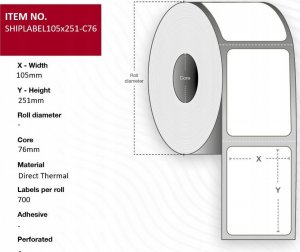 Capture Ship-label 105 x 251mm, Core 1