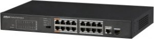 Switch Dahua Technology Dahua PoE šakotuvas 100Mbps 16portu+1G uplink + 1SFP, PoE iki 250, Hi-PoE 1