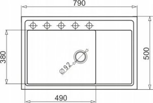 Zlewozmywak Pyramis Zestaw Pyramis CAMEA 79x50 1B1D L +IDEA BE volcano 2