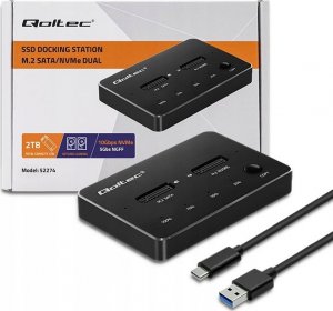 Stacja dokująca Qoltec Stacja dokująca Qoltec dysków SSD M.2 | NVMe | SATA | USB-C | DUAL 2 x 2TB 5