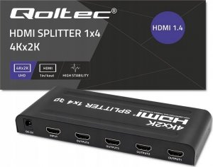 Qoltec Rozdzielacz aktywny Qoltec Splitter 4 x HDMI 4K x 2K | 3.4Gb/s 1
