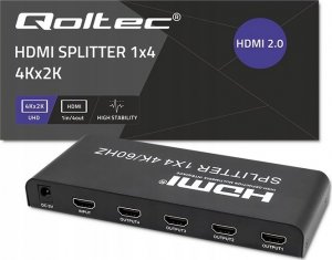 Qoltec Rozdzielacz aktywny Qoltec Splitter 4 x HDMI 4K x 2K | 6Gb/s | 60Hz 1