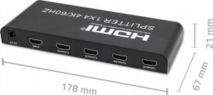 Qoltec Rozdzielacz aktywny Qoltec Splitter 4 x HDMI 4K x 2K | 6Gb/s | 60Hz 3