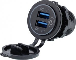 Ładowarka Carmotion Ładowarka do zabudowy 2x USB QC3.0 z włącznikiem dotykowym i podświetleniem 2
