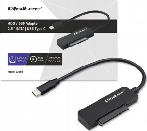Qoltec Kabel adapter Qoltec SATA | Przejściówka na dysk SSD HDD 2.5" | USB-C | Super speed 5Gb/s | 2TB 3