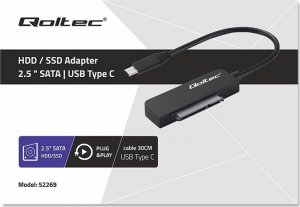 Qoltec Kabel adapter Qoltec SATA | Przejściówka na dysk SSD HDD 2.5" | USB-C | Super speed 5Gb/s | 2TB 5