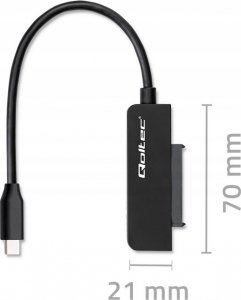 Qoltec Kabel adapter Qoltec SATA | Przejściówka na dysk SSD HDD 2.5" | USB-C | Super speed 5Gb/s | 2TB 6