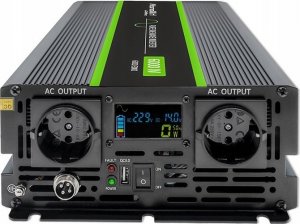 Przetwornica Qoltec Przetwornica napięcia Qoltec Monolith | 3000W | 6000W | 24V na 230V | Czysty Sinus | LCD 12