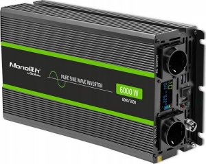 Przetwornica Qoltec Przetwornica napięcia Qoltec Monolith | 3000W | 6000W | 24V na 230V | Czysty Sinus | LCD 6