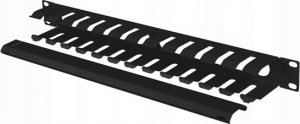 Lanberg Organizer kabli 19" 1U z zaślepką Typ A – Czarny (AK-1704-B) 3