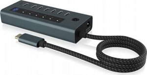 HUB USB Icy Box Hub IB-HUB1457-C31 7 port Type C HUB z 36 W PSU 2
