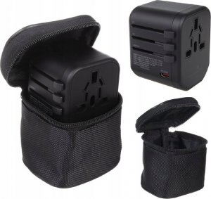 Maclean Adapter podróżny Maclean MCE238N zasilacz USB, 2xUSB 2,4A + USB-C PD 20W, Bezpiecznik 8A, Quick and Fast Charge, 200 krajów świata 3