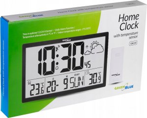 GreenBlue Zegar ścienny LCD bardzo duży GreenBlue GB218 temperatura, data 6