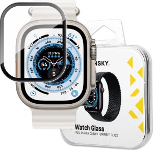 Wozinsky Wozinsky Full Glue Tempered Glass szkło hartowane do Apple Watch Ultra 49 mm 9H na cały ekran z czarną ramką 1