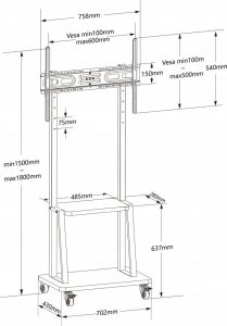 Techly TECHLY Floor Stand with Shelf for 32-70inch LCD/LED/Plasma TV 5