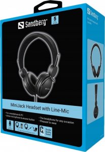 Słuchawki Sandberg SANDBERG MiniJack Headset with Line-Mic 7