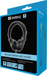 Słuchawki Sandberg SANDBERG MiniJack Headset with Line-Mic 8